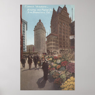 Bloemverkopers, Kearny & Market Streets Poster