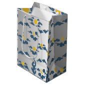Bloemverpakkings papier middelgrote cadeautas (Voorkant Gekanteld)