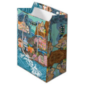 Bloemverpakkings papier middelste cadeautas (Voorkant Gekanteld)