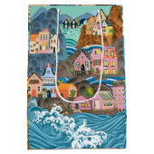 Bloemverpakkings papier middelste cadeautas (Achterkant)