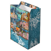 Bloemverpakkings papier middelste cadeautas (Achterkant Gekanteld)