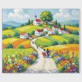 Bloemverpakkings papier Naïeve stijl (Vlak)