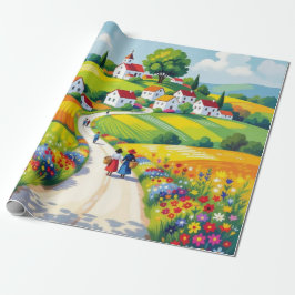 Bloemverpakkings papier Naïeve stijl