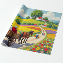 Bloemverpakkings papier Naïeve stijl