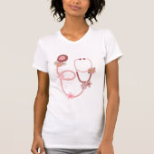 Bloemverpleegkundige stethoscoop t-shirt (Voorkant)