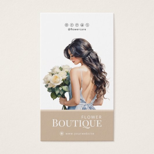 Bloemverzorging Hang Label Bloemist Kaart (Voorkant)