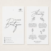 Bloemverzorging Hang Label Bloemist Kaart met Logo (Voorkant /achterkant)