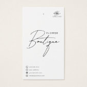 Bloemverzorging Hang Label Bloemist Kaart met Logo (Voorkant)