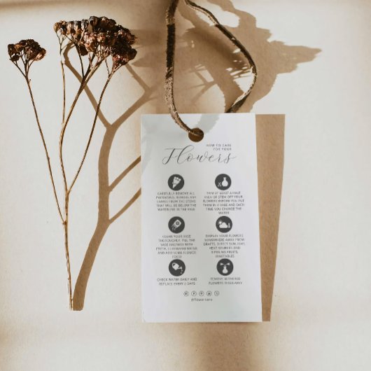 Bloemverzorging Hang Label Bloemist Kaart met Logo