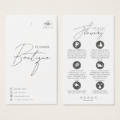 Bloemverzorging Hang Label Bloemist Kaart met Logo (Voorkant /achterkant)