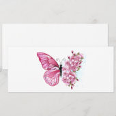 Bloemvink met roze Sakura Aankondiging (Voorkant / Achterkant)