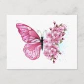 Bloemvink met roze Sakura Advieskaart (Voorkant)