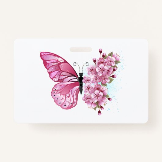 Bloemvink met roze Sakura Badge (Voorkant)