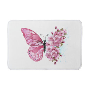 Bloemvink met roze Sakura Badmat