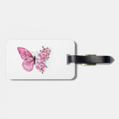 Bloemvink met roze Sakura Bagagelabel (Achterkant horizontaal)