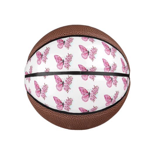 Bloemvink met roze Sakura Basketbal (Voorkant)