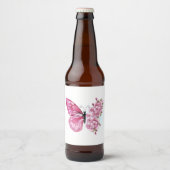 Bloemvink met roze Sakura Bier Etiket (Voorkant)
