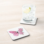 Bloemvink met roze Sakura Bier Onderzetter (Rechterzijde)