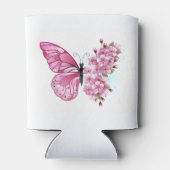 Bloemvink met roze Sakura Blikjeskoeler (Achterkant)