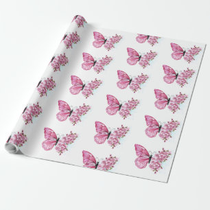 Bloemvink met roze Sakura Cadeaupapier