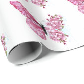 Bloemvink met roze Sakura Cadeaupapier (Rol Hoek)