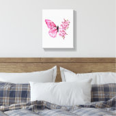 Bloemvink met roze Sakura Canvas Afdruk (Insitu (Slaapkamer))