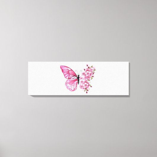 Bloemvink met roze Sakura Canvas Afdruk (Voorkant)