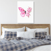 Bloemvink met roze Sakura Canvas Afdruk (Insitu (Slaapkamer))