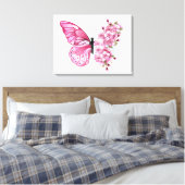 Bloemvink met roze Sakura Canvas Afdruk (Insitu (Slaapkamer))