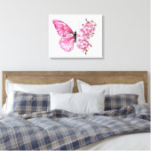Bloemvink met roze Sakura Canvas Afdruk (Insitu (Slaapkamer))