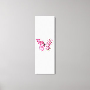 Bloemvink met roze Sakura Canvas Afdruk