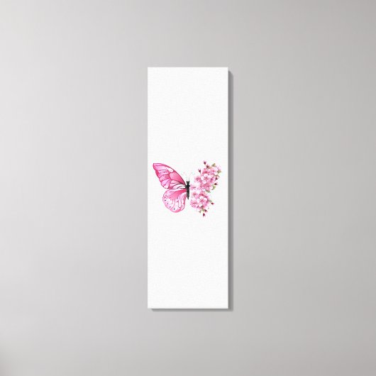 Bloemvink met roze Sakura Canvas Afdruk (Voorkant)