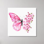 Bloemvink met roze Sakura Canvas Afdruk (Voorkant)