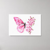 Bloemvink met roze Sakura Canvas Afdruk (Voorkant)