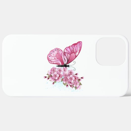 Bloemvink met roze Sakura Case-Mate iPhone Case (Achterkant / Rechts)