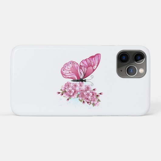 Bloemvink met roze Sakura Case-Mate iPhone Case (Achterkant (horizontaal))