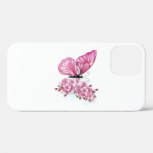 Bloemvink met roze Sakura Case-Mate iPhone Case (Achterkant (horizontaal))
