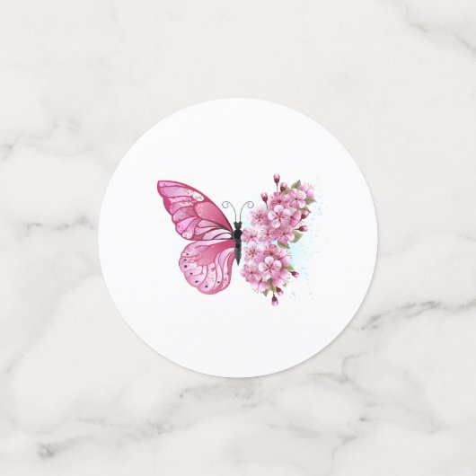 Bloemvink met roze Sakura Confetti (Kleine voorkant)