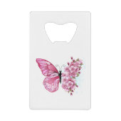 Bloemvink met roze Sakura Creditkaart Flessenopener (Voorkant)
