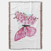 Bloemvink met roze Sakura Deken (Voorkant Verticaal)