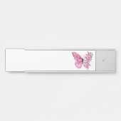 Bloemvink met roze Sakura Deurbordje (Voorkant)