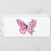 Bloemvink met roze Sakura Feestdagenkaart (Voorkant)