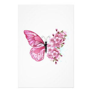 Bloemvink met roze Sakura Foto Afdruk