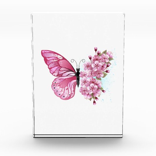 Bloemvink met roze Sakura Fotoblokken (Voorkant)