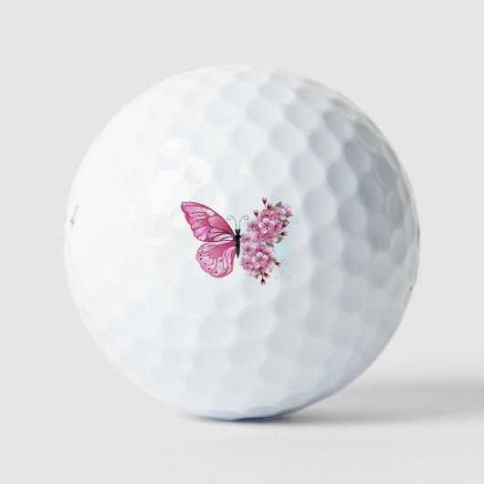 Bloemvink met roze Sakura Golfballen (Voorkant)
