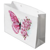 Bloemvink met roze Sakura Groot Cadeauzakje (Achterkant Gekanteld)