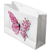 Bloemvink met roze Sakura Groot Cadeauzakje (Voorkant Gekanteld)