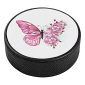 Bloemvink met roze Sakura Hockey Puck (3/4)