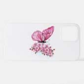 Bloemvink met roze Sakura iPhone Hoesje (Achterkant horizontaal)