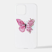 Bloemvink met roze Sakura iPhone Hoesje (Achterkant)